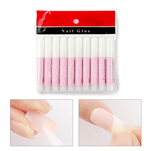 Grey990 10Pcs Nail Glue Transparent Non-Marking Adhesive False Tips Sticky Paste Nail Art Supply #TOP3