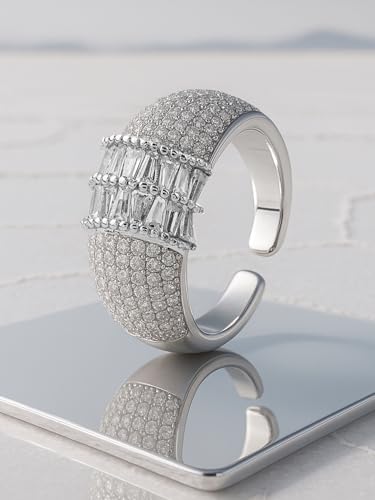 Image of Rubans Ring American Diamond Zirconia Trendy Jewellery Gift for Women & Girls