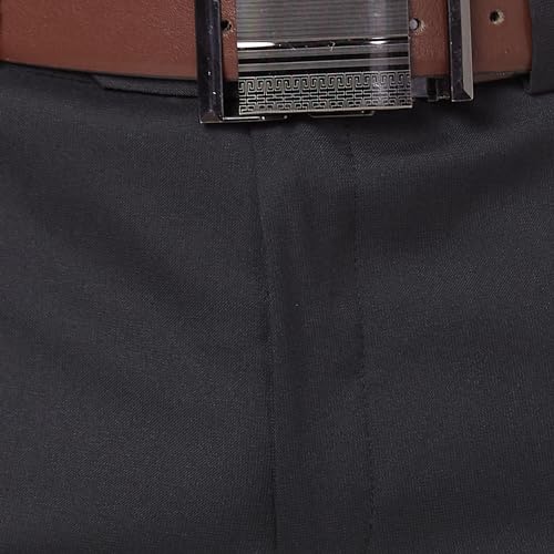 Image of Park Avenue Men Straight Neo Fit Poly Viscose Blend Structure Pattern Flat Front Formal Trouser