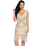 Amazon.com: Women's 1920s Gatsby Dress V Neck Sequin Beads Cocktail Flapper  Dress (S,Gold) : Clothing, Shoes & Jewelry