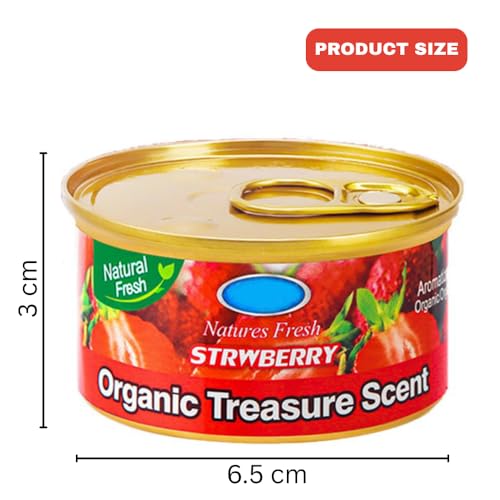 Image of Car Air Freshener Can 45gm.| Long-Lasting Solid Gel Fragrance for Car, Office & Home | Compact Cupholder Fit | Odor Eliminator & Refreshing Aroma for Fresh Drive Experience (Strawberry)