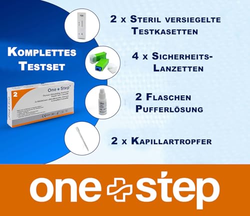 2 x One+Step TSH Test I Schilddrüsentest für zuhause I Test Schilddrüsenunterfunktion und Schilddrüsenüberfunktion I Selbsttest TSH I Schnelles und genaues Ergebnis