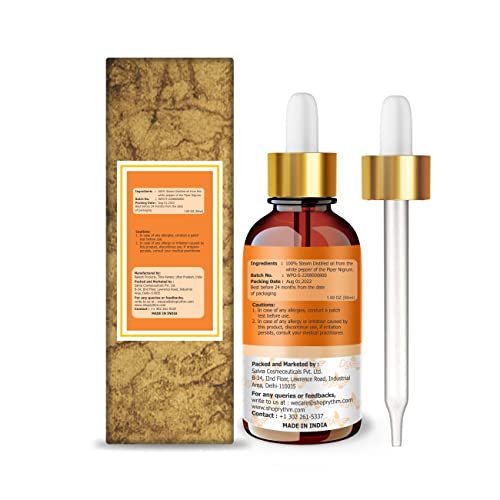 Image of Crysalis White Pepper (Piper Nigrum L) Oil |100% Pure & Natural Undiluted Essential Oil Organic Standard|Moisturizes & Nourishes For Aromatherapy Therapeutic Grade| - 50ml With Dropper