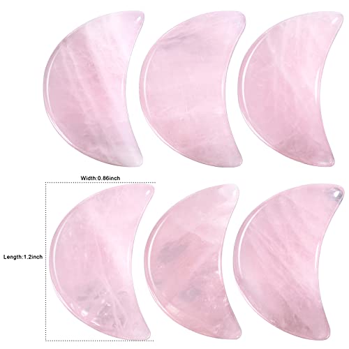 Nupuyai 4pcs Moon Shape Rose Quartz Crystal Palm Pocket Worry Stone Set - Image 2