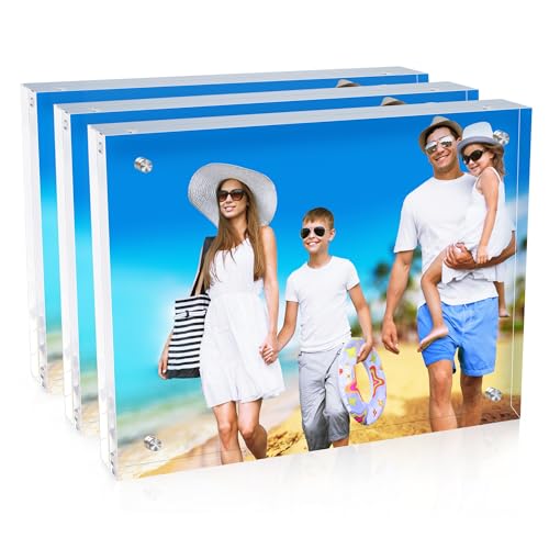 laapee 8x10 Inch Acrylic Picture Frame 3 Pack, 10+10mm Magnetic Photo Frame