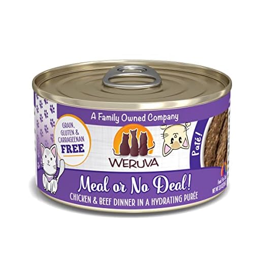Weruva Classic Cat Paté, Meal or No Deal! with Chicken & Beef, 3oz Can (Pack of 12)
