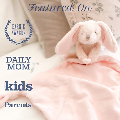 Image of MON AMI Rosie The Bunny Plush Lovey, 13.5-Inch Knotted Security Blanket
