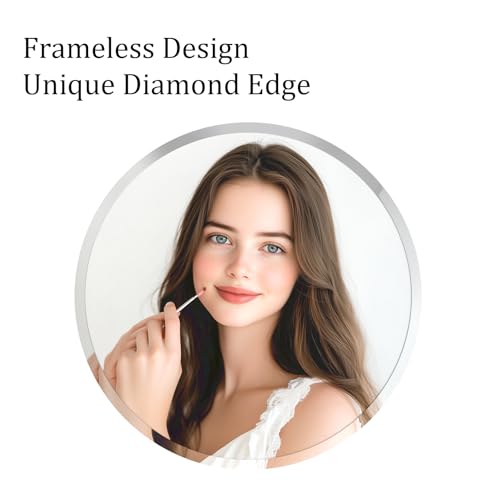Large Frameless Round Mirrors 80 x 80cm, Beveled Edge Wall Mirrors HD Anti-Distortion Glass with Non-Distorted High Reflectivity Mirror for Bathroom Sink ,Pre-Drilled Hole Bedroom Vanity Mirror - Image 5