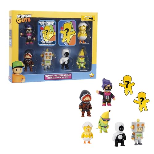 Bizak Stumble Guys Pack mit 8 Actionfiguren Set Banane + Hatchiling Figuren zum Sammeln offizielle Lizenz des Schieß-Videospiels Erwachsene Fans und Jungen oder Mädchen ab 8 Jahren (64112072-4)
