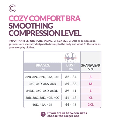 Curveez Cozy Comfort Support Bra| Wire Free Bralette Full Coverage| Seamless Compression Everyday Shapewear Bras For Women Black #TOP2