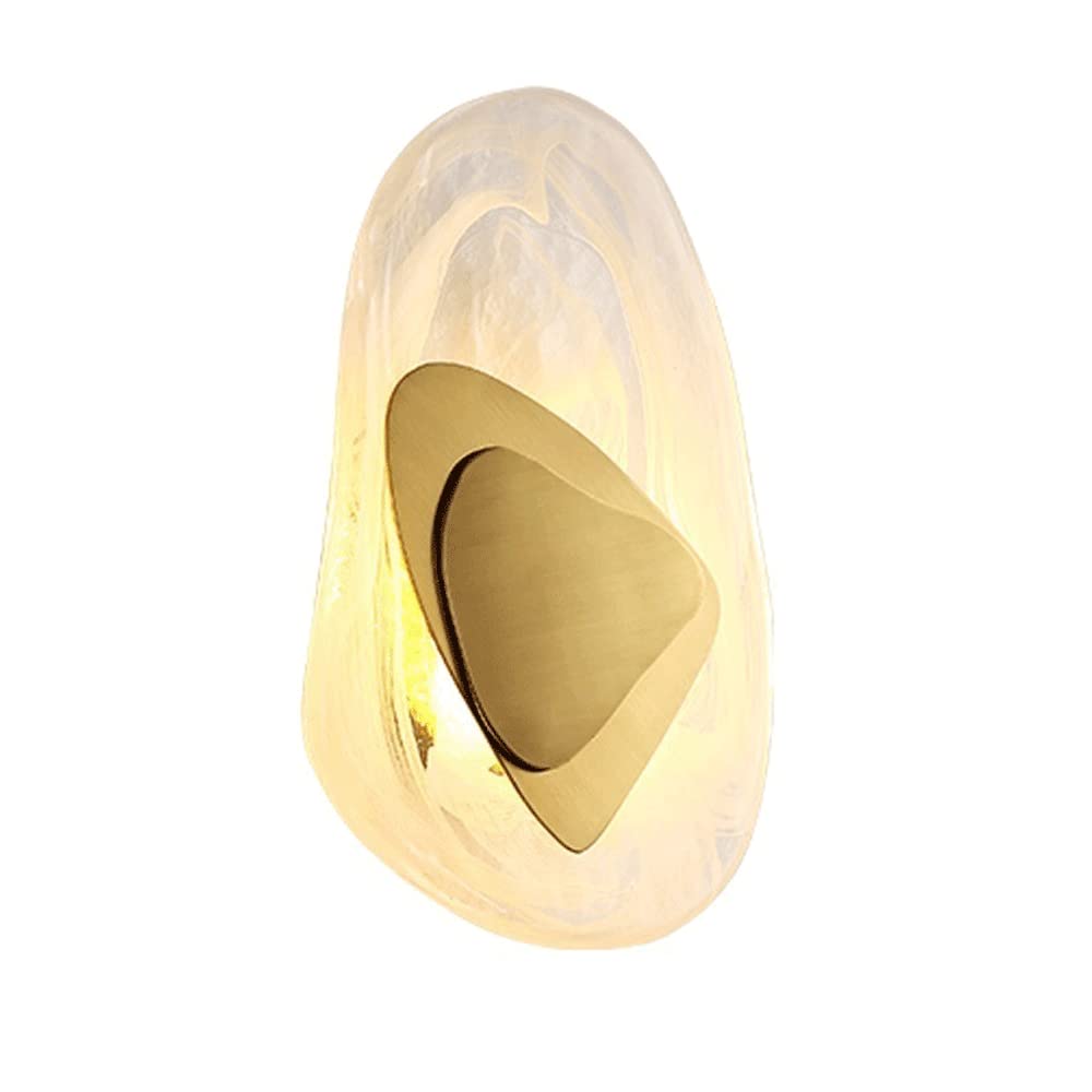 Lámpara de pared geométrica creativa con vidrio transparente blanco