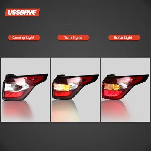 Tail Light Compatible with 2017 2018 Ford Escape S SE SEL Titanium Right | Rear Taillights with Bulb and Harness Passenger Side Tail lamp Assembly OE: GJ5Z13404C
