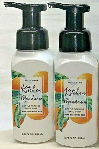 Bath and Body Works 2 Pack Kitchen Mandarin Gentle Foaming Hand Soap 8.75 Oz. Travel Size Body Cream 1 Oz.