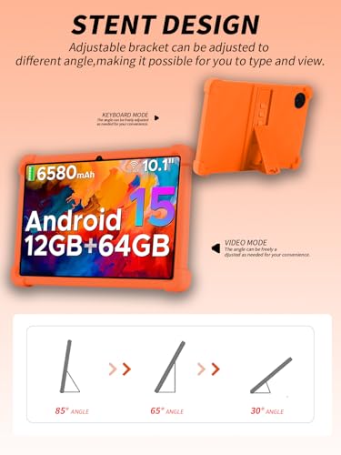 Coque silicone Doogee Tab A9 Pro 10.1 orange avec support réglable pour enfant