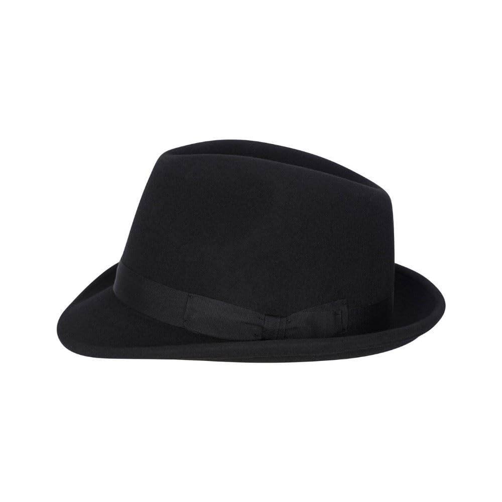 Walker And Hawkes Unisex Black - Wool Felt Gregson Trilby Hat - Xs (56Cm)