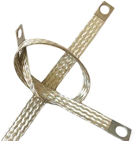 NANSH Automotive Engine Grounding Braided Flat Tinned Copper Straps 1/2" width (12" length 1PC)