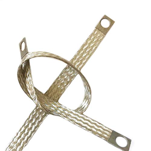 Nansh Automotive Engine Grounding Braided Flat Tinned Copper Straps 1/2" Width (12" Length 1Pc) #TOP18