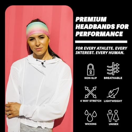 Image of JUNK Brands Big Bang Lite Floral Headband - Moisture-Wicking, Performance Fabric, Non-Slip, Sports Sweatband for Men & Women