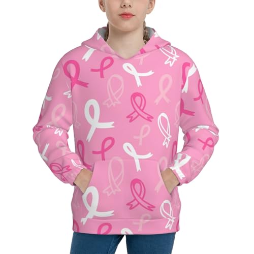 Breast Cancer Awareness (3) Kid Hoodies Boys Sweatshirts Girls Pullover with Pocket
