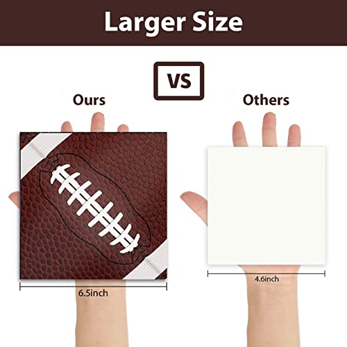 Image of gisgfim 50 Pcs Football Party Napkins Football Birthday Disposable Paper Napkins Rugby Game Luncheon Napkin Supplies Decorations Favors for Sport Theme Party