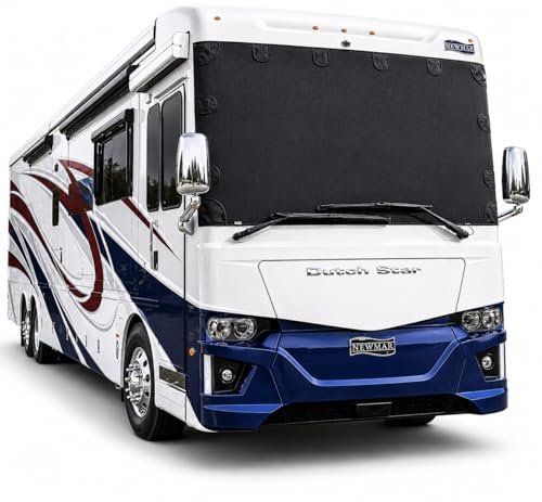 Recall 2 Magne Shade Magnetic Exterior Windshield Sun Shade for 2016-2026 Newmar Dutch Star Motorhomes – Custom Fit RV Privacy Screen Heat & UV Blocker