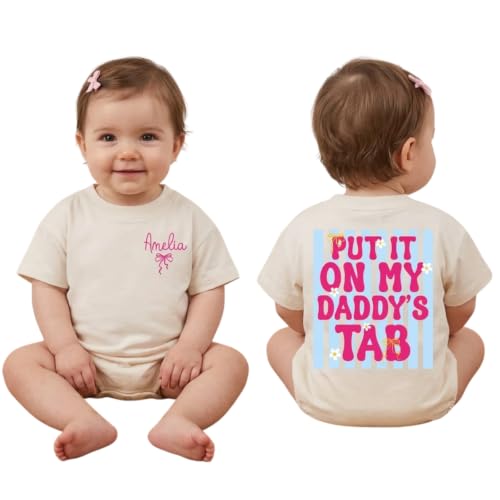 Sixsenses Put It On My Daddy's Tab Baby Romper, Personalized Baby Onesie - Image 4