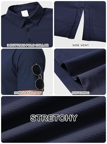 Image of Polo Shirts for Boys Golf Polo Shirt Short Sleeve Boys Performance Polo Dry Fit Stretch Collared UPF50+ Kids Golf Shirts