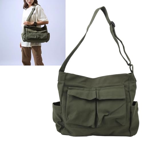 Bolso mensajero tipo canvas con gran capacidad miniatura 6