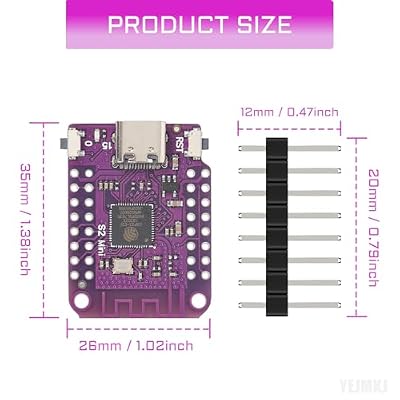 5pcs ESP32 S2 Mini V1.0.0 WiFi Development Board Based ESP32-S2FN4R2 4MB Flash 2MB PSRAM Type-C USB Connect ESP32-S2 Mini Module for MicroPython