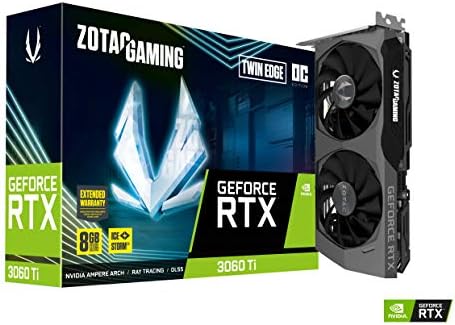 Zotac Gaming GeForce RTX 3060 Ti Twin Edge OC LHR 8GB GDDR6 256-bit 14 Gbps PCIE 4.0 Gaming Graphics Card, IceStorm 2.0 Advanced Cooling, Active Fan Control, Freeze Fan Stop ZT-A30610H-10MLHR