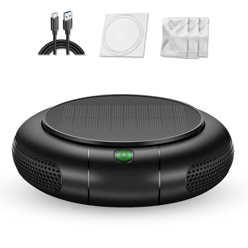Delyx Aspirateur à fumée cigarette diffuseur parfum 2 en 1, avec système de filtrage HEPA et recharge solaire, élimine 99,97 % de poussière, de fumée,...