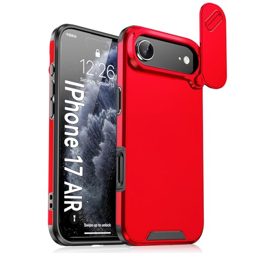 Coque iPhone 17 Pro rouge en silicone rigide et uni pour protection quotidienne