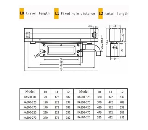 Sensor Lineal KA500 Ruler 1μm 70-520mm Digital miniatura 3