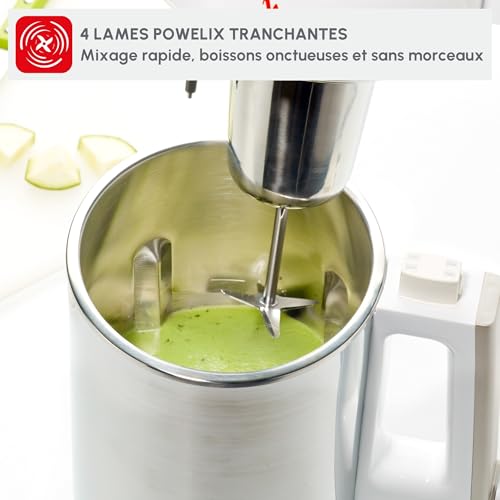 Moulinex Blender chauffant Capacité 1.2 5 programmes automatiques Double paroi Soupe Velouté Compote Smoothie Maintien au Chaud Easy Soup LM841110 - vue 6