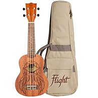Sapele top, back & sides Okoume neck Walnut fingerboard and bridge Laster etched dream catcher design Flight gig bag included