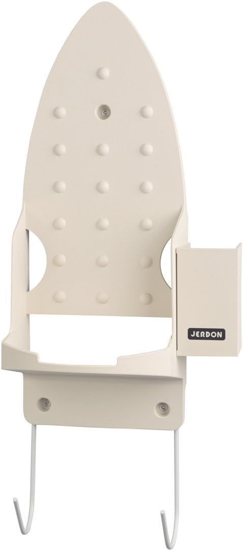Jerdon JD84 Iron and Ironing Board Mounting Caddy with Non-Burn Surface, Beige Finish