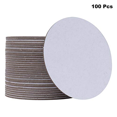 BELLE VOUS Sottobicchieri Carta Rotondi (100pz)- Sottobicchieri Assorbenti Cartone Pesante da 9cm per Bevande, Progetti Artistici Fai da Te, Disegni, Decorazioni per Casa e Mini Tavola da Disegno