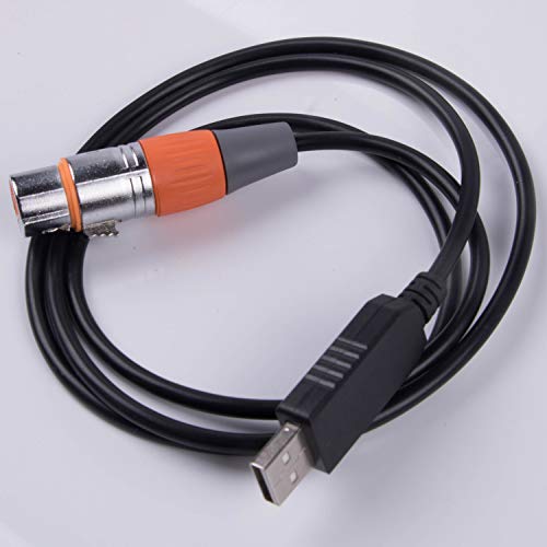 usangreen USB to DMX Interface Adapter LED DMX512 Studio Computer PC Stage Lighting Controller Dimmer FT232RL RS485 3PIN XLR Serial Converter Cord Support Win10 (6ft, Black USB Shell) - Thumbnail 3