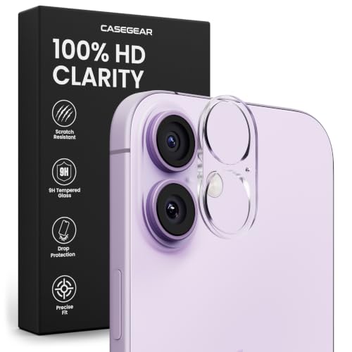 Image of CASEGEAR Clear Camera Lens Protector Compatible With iPhone 17 | HD Clarity | Scratch Resistant | Complete Coverage | Easy Installation