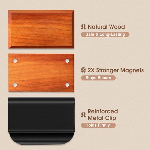 Image of Car Air Freshener - 3 Pack (Amber-Teak-Pine) Wooden Air Freshener, Natural Essential Oil Scents - Metal Clip Included