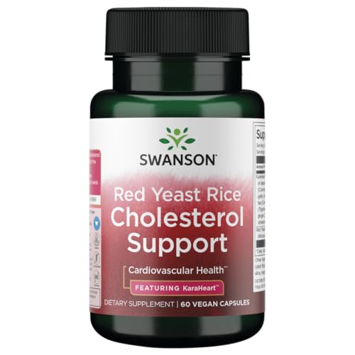 Swanson Red Yeast Rice Cholesterol Support - Featuring Karaheart 60 Vegan Caps