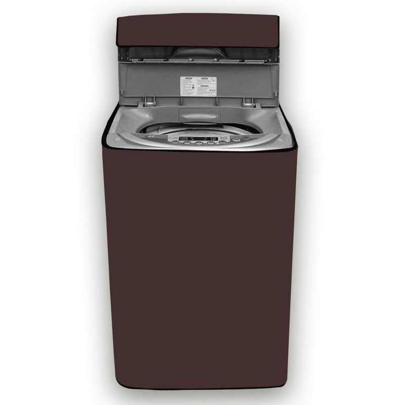 Amodori Waterproof Top load washing machine cover Compatible for Whirlpool 10 kg 360 Degree Bloomwash Pro with Inverter Solid Coffee Print