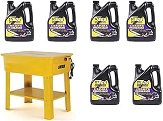JEGS Parts Washer Kit | 12 Gallon Solvent Capacity | 2.64-3.17 Gallon Per Minute Max Pump Output | Heavy Duty Steel | Powder Coated Yellow with JEGS Logo