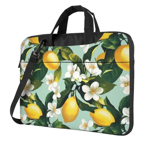 Pochette PC 15,6 pouces rembourrée aux finitions soignées motif fleur blanche
