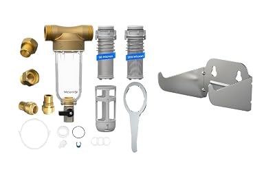 Waterdrop Spin Down Sediment Filter, Backwash Whole House Water Filter System for Well Water, 50 Micron+200 Micron and Spin Down Sediment Filter Bracket