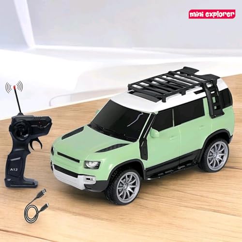 Image of MiniExplorer SUV Defender Remote Control RC Car with Real Smoke | High Speed Racing Toy with LED Lights | Rechargeable Battery | Fully Functional RC Vehicle for Kids Boys & Girls