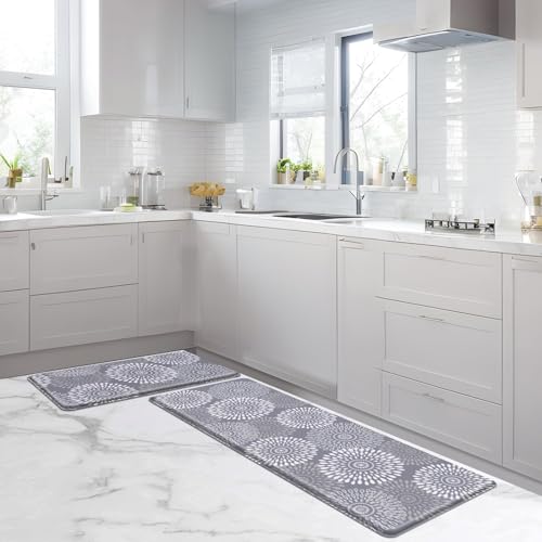 Alfombra de cocina para oficina y lavandería LuxStep, juego de tapetes acolchados color gris 5