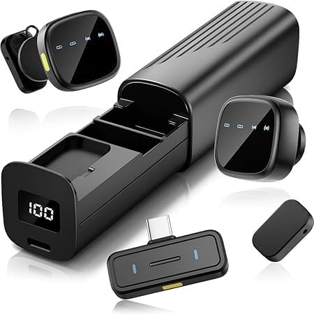 Image of Wireless Lavalier Microphone High Fidelity Noise Reduction TikTok Short Live Streaming iPh-one & Android Interview Youtubers Classes Instagram Singing Reels Podcast Vlogging Office(K26)