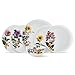 Mikasa Garden of Petals Bone China Lightweight Chip Resistant 12 Piece Dinnerware Set, Service for 4, White