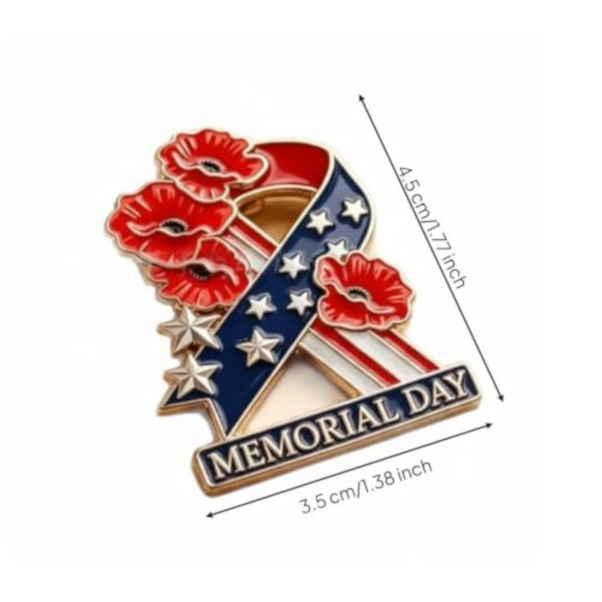 Patriotic Ribbon Enamel Brooch for Remembrance Ceremony